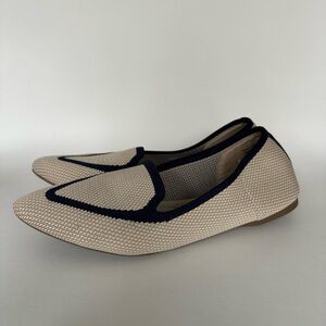 Birdies The Blackbird Knitted Flat Loafer in Eggshell